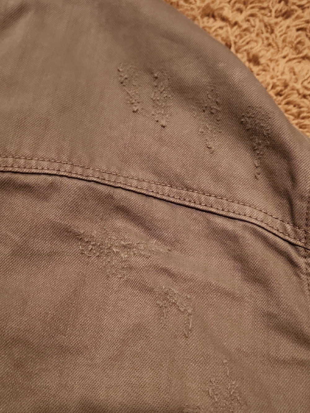 Free People Olive Green Utility Jacket with Distressed Hem Size Small - Picture 12 of 16